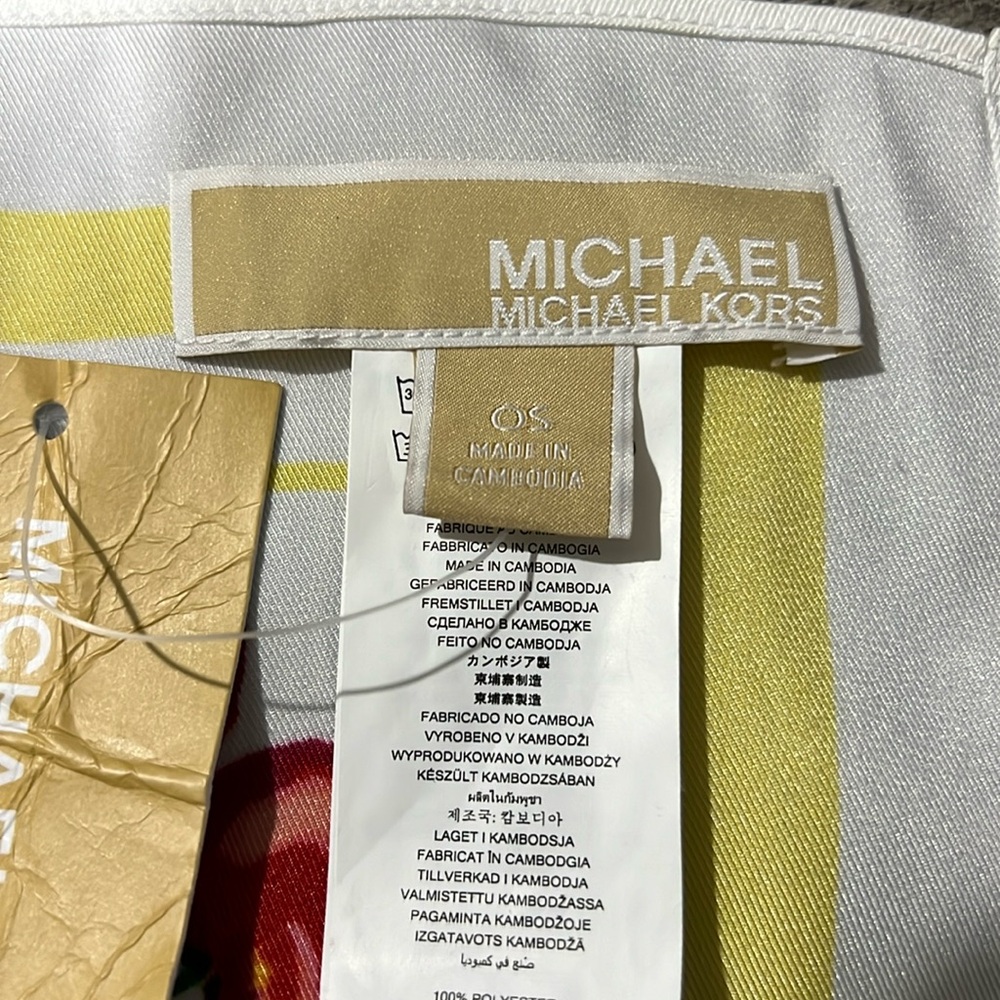 Michael Kors White Lemon & Cherry Scarf - Picture 2 of 4